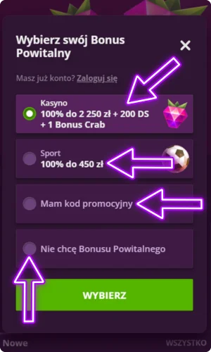 Malina Casino kod promocyjny